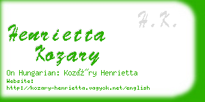 henrietta kozary business card